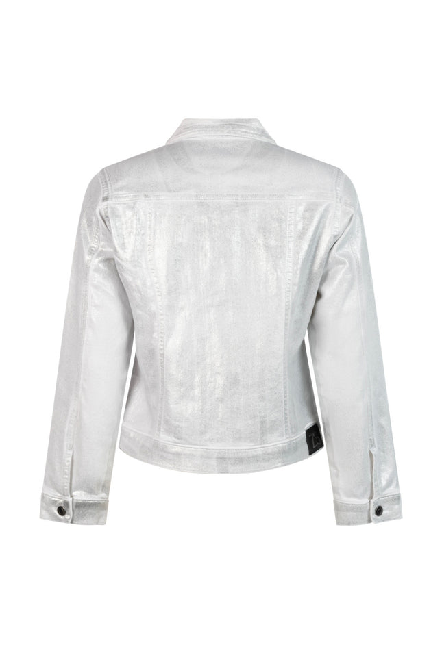 Jacket coated jeans white wendy242