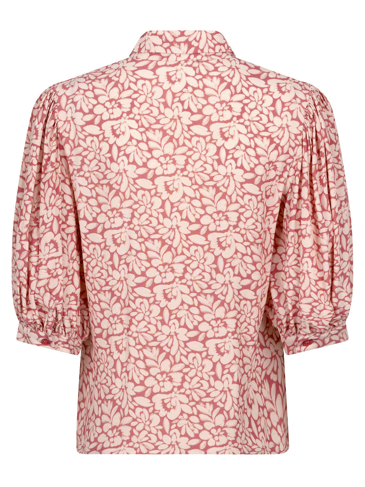 Blouse amber nude flower