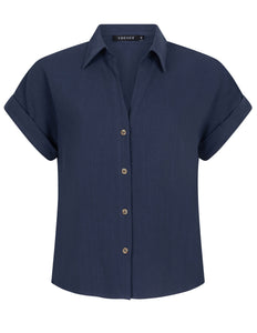Ydence Blouse charlee navy Stretchshop.nl