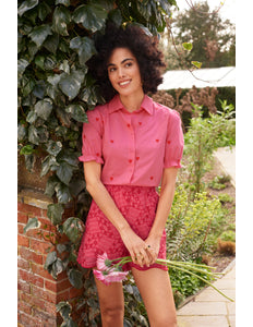Ydence Blouse lovely coral pink Stretchshop.nl