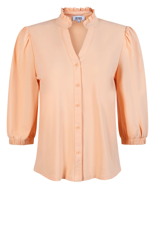 Zoso Travel blouse dylan fancy apricot 242 Stretchshop.nl