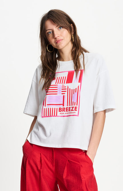 POM Amsterdam T-shirt Breeze White SP9574 Stretchshop.nl