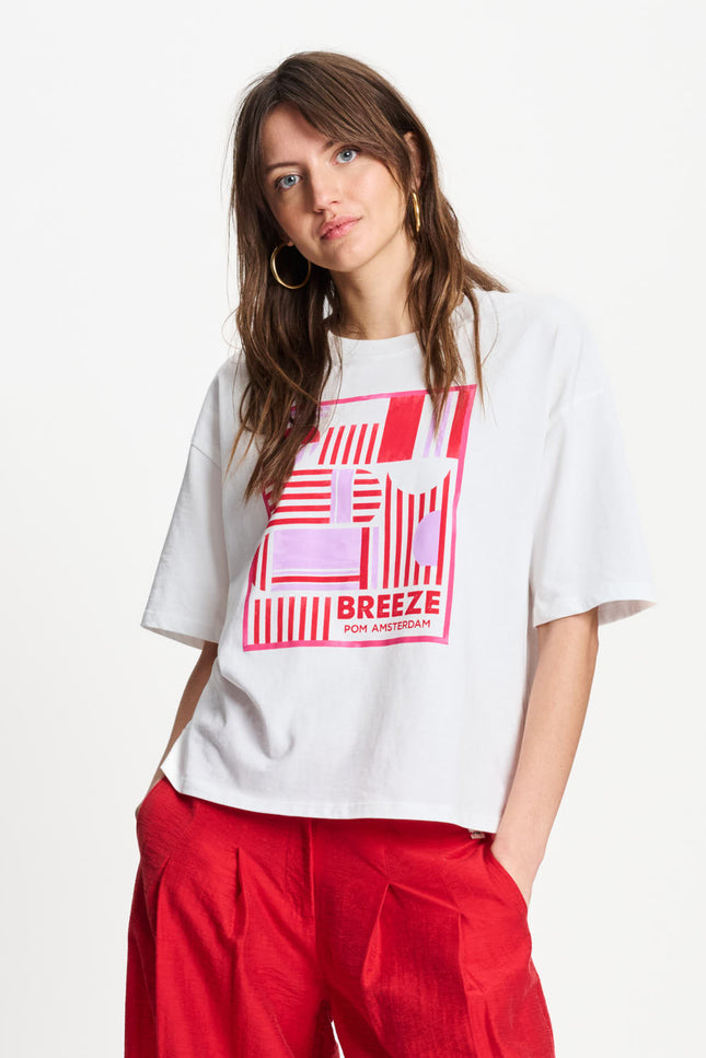 POM Amsterdam T-shirt Breeze White SP9574 Stretchshop.nl