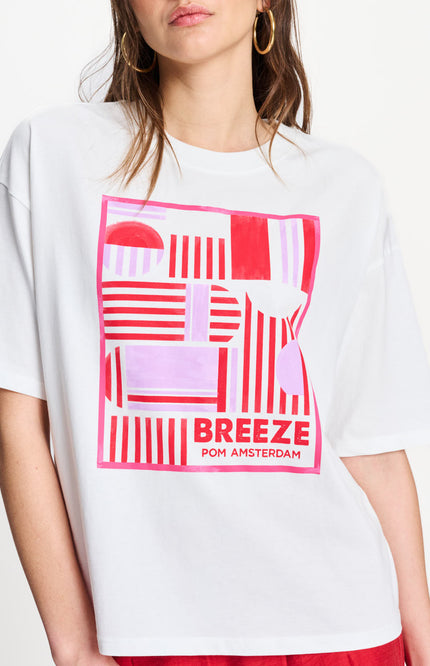 POM Amsterdam T-shirt Breeze White SP9574 Stretchshop.nl