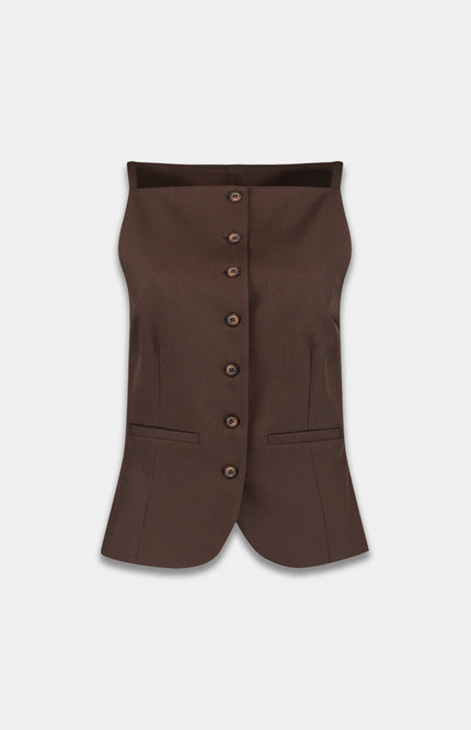 Harper & Yve Gilet Rey Saddle Brown SS6N206 Stretchshop.nl