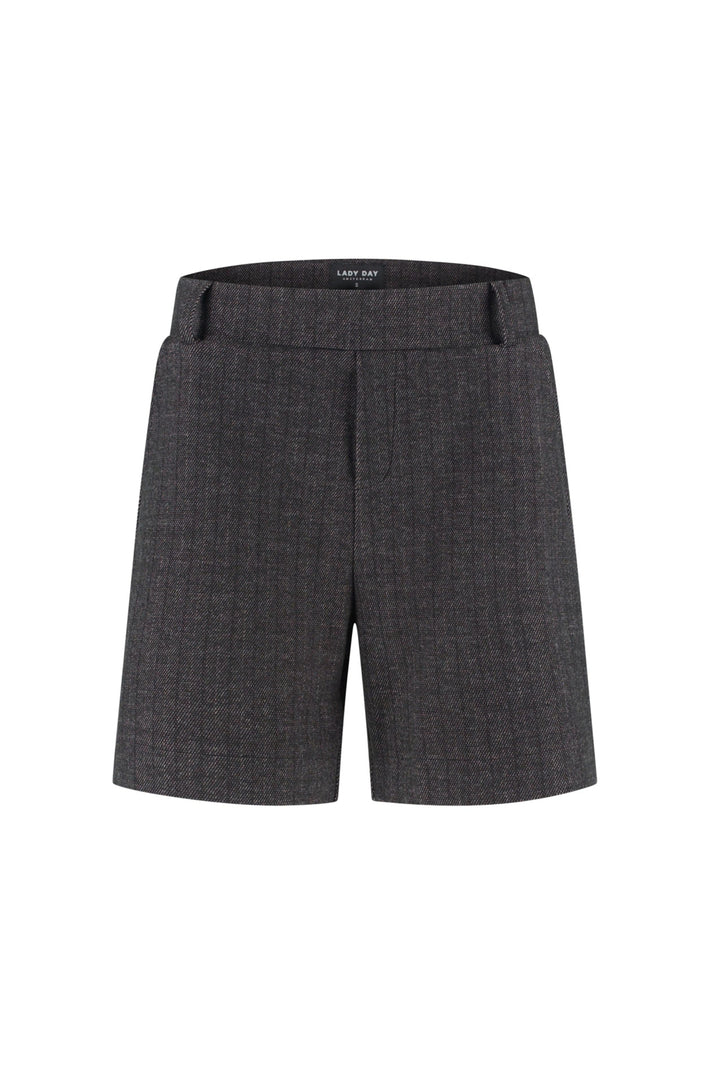 Kort Marielle Lady Day shorts in donkergrijs met elastische taille en casual pasvorm, geschikt voor dagelijks gebruik.
