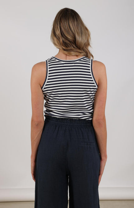 Singlet Steffie Offwhite Navy NKS01169