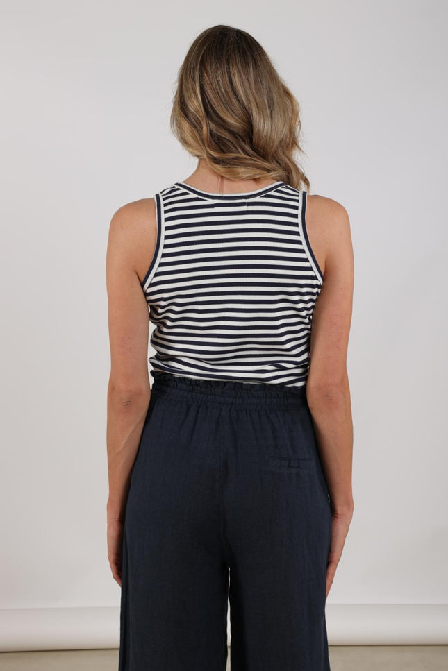 Singlet Steffie Offwhite Navy NKS01169