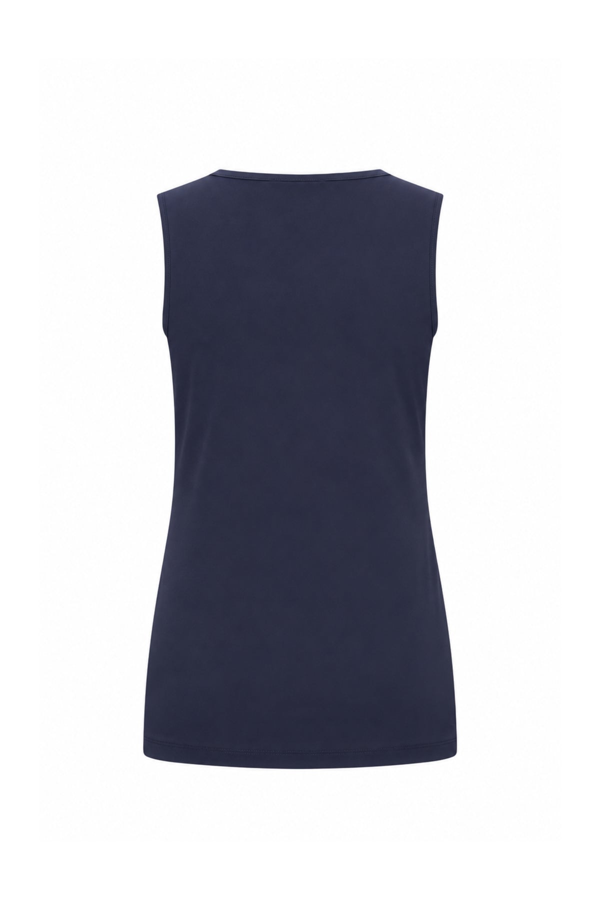 Luxe navy travel top van Mi Piace met kanten details, comfortabel en stijlvol voor reizen en dagelijks gebruik.