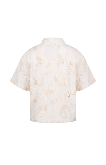 Nukus Blouse Leonora Sand NKS02124 Stretchshop.nl