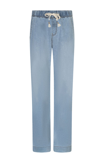 Red Button Broek Colette Elastic Waistband Denim Light Stone SRB4758 L33 Stretchshop.nl