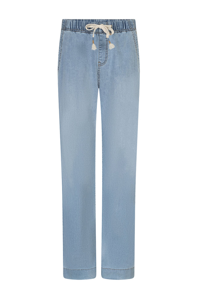 Red Button Broek Colette Elastic Waistband Denim Light Stone SRB4758 L33 Stretchshop.nl