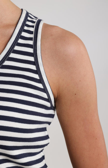 Singlet Steffie Offwhite Navy NKS01169