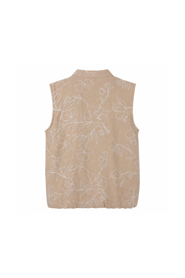 Blouse Bloemenborduur Zand 127626