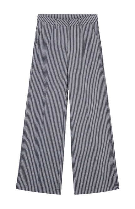 Elvira Casuals Broek Fiore Striped Navy Stretchshop.nl
