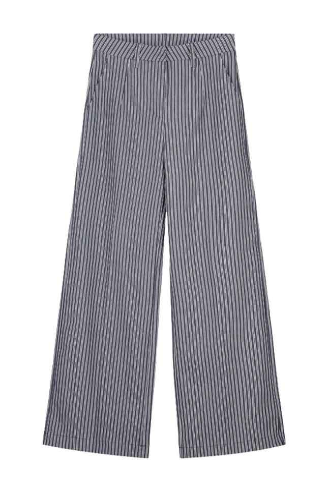 Elvira Casuals Broek Fiore Striped Navy Stretchshop.nl
