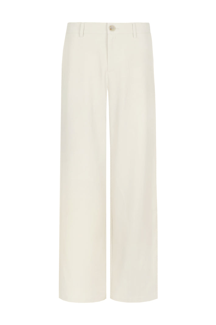 G-maxx Izabella Sand broek met rechte snit en elastische taille, perfect voor casual draagstijl.