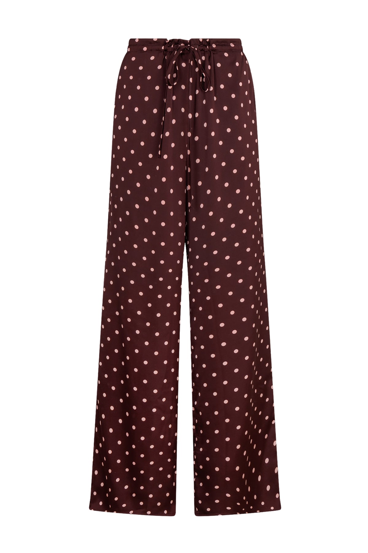 Lichte Bordeaux broek van Studio Amaya met rechte snit en comfortabele pasvorm, getoond in een natuurlijke pose.