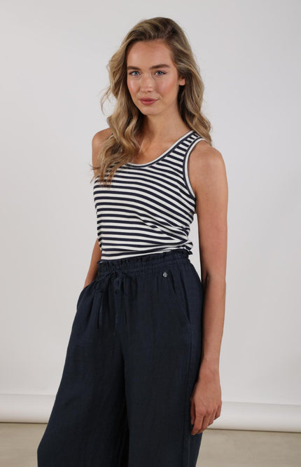 Singlet Steffie Offwhite Navy NKS01169