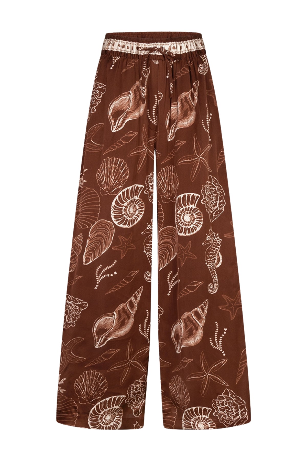 Bruine Piero Shell broek van Ibana, casual herenmodel met elastische taille en rechte pasvorm.