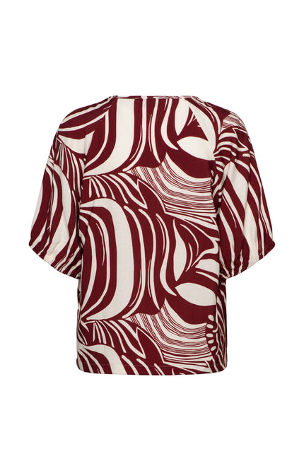 &Co woman Top Amelia Weave LC-Claret Multi TO375 Stretchshop.nl
