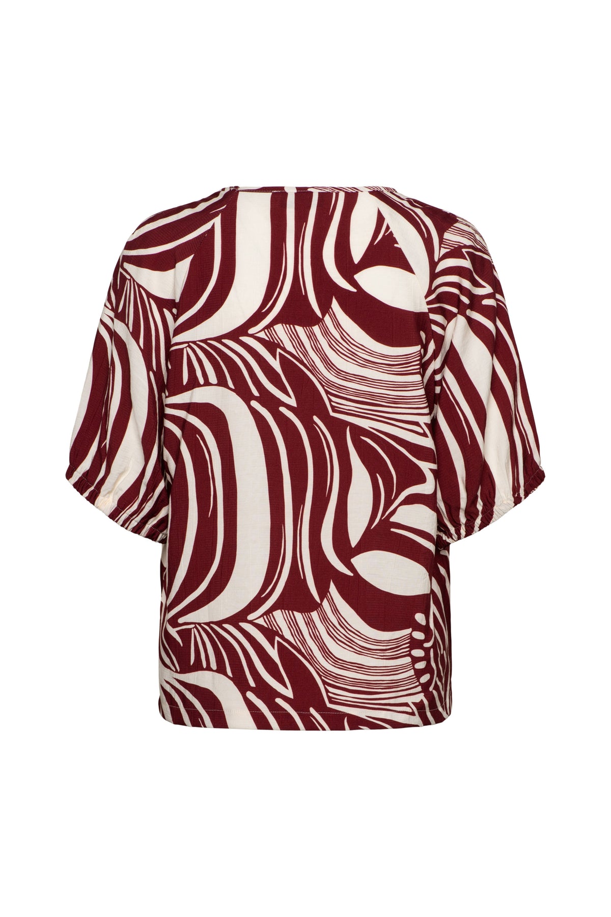 &Co woman Top Amelie Weave Claret Multi, kleurrijke geweven top met multicolor details, modieus en comfortabel voor dames.