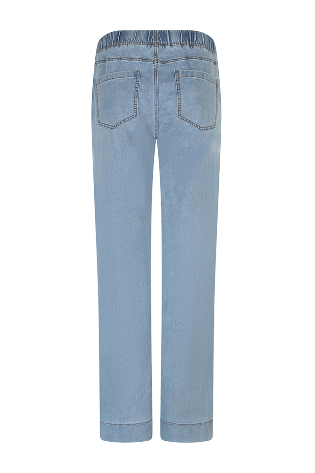 Red Button Broek Colette Elastic Waistband Denim Light Stone SRB4758 L33 Stretchshop.nl