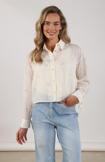 Blouse Bailey Beads Offwhite NKS02200