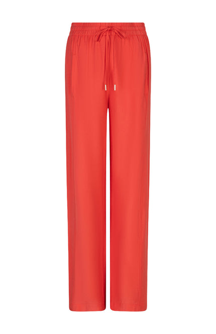 Broek Wide Elastic Waist Slub Chili Red SP26.10033