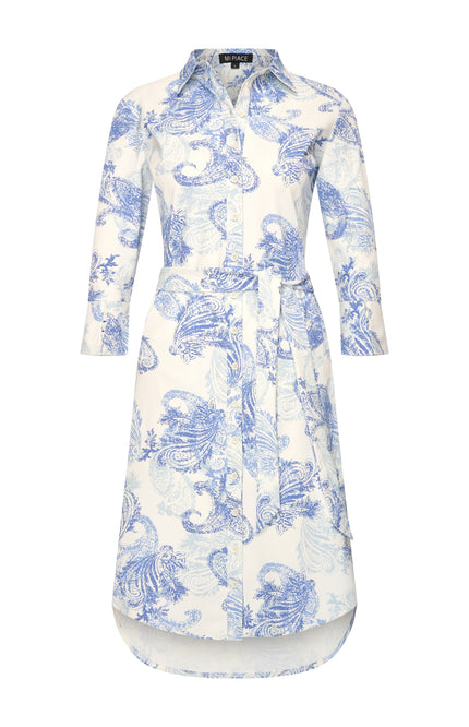 Mi Piace Travel Jurk Paisley Print Lavender Blue 202092 Stretchshop.nl