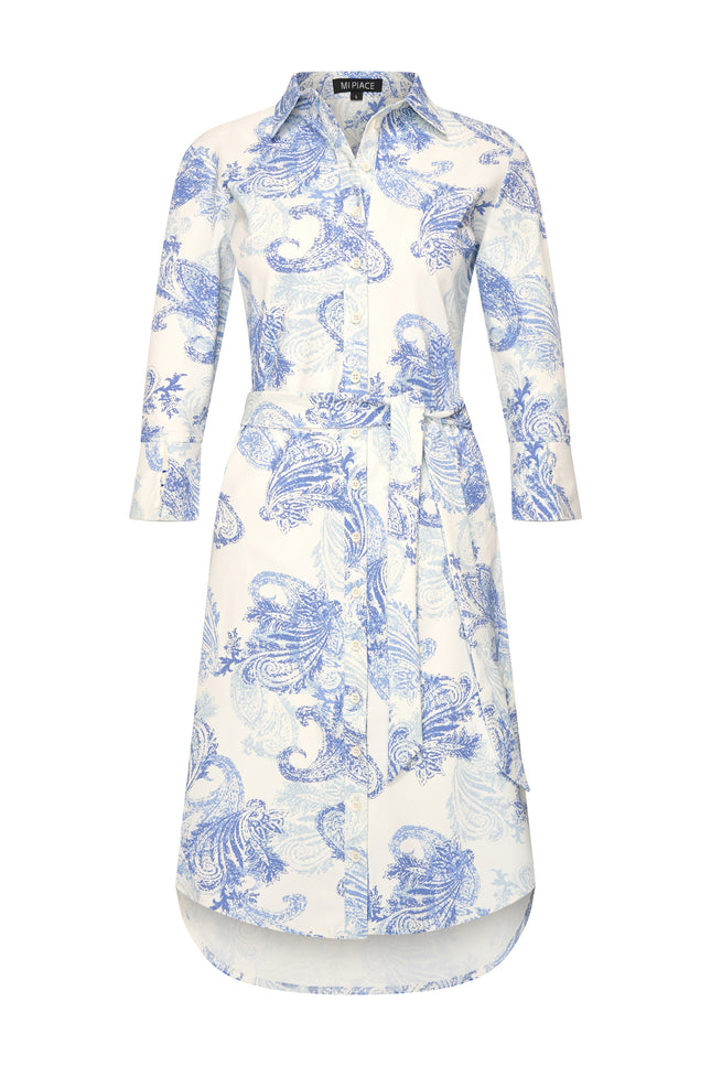 Mi Piace Travel Jurk Paisley Print Lavender Blue 202092 Stretchshop.nl