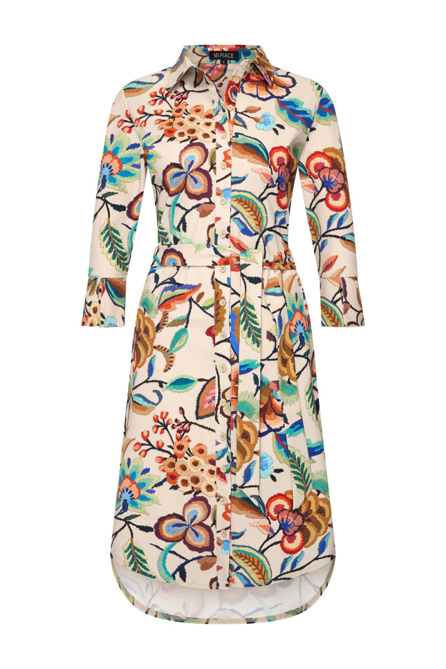 Mi Piace Travel Jurk Bloom Print Multicolour 202092 Stretchshop.nl