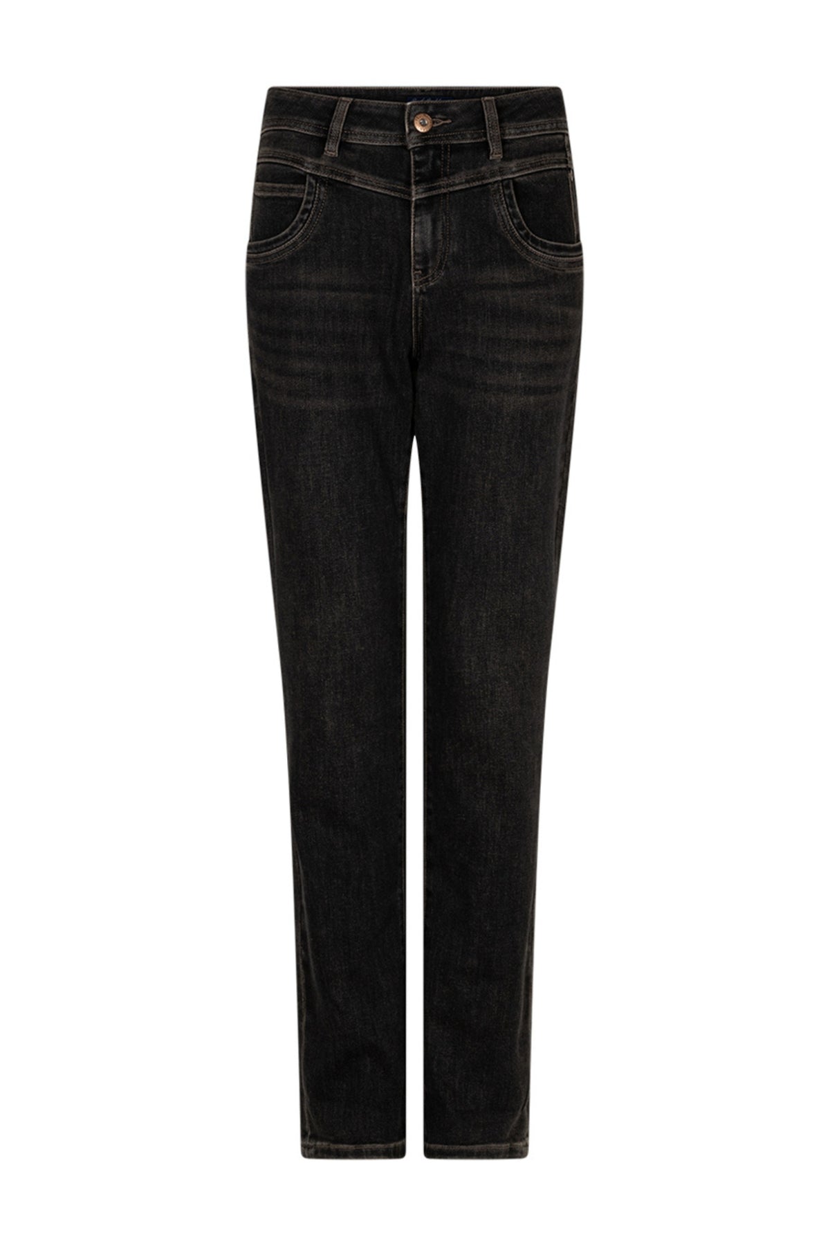 Relaxed bruine overdye broek van Red Button, Tinted SRB5167 L31, met comfortabele pasvorm en casual stijl.
