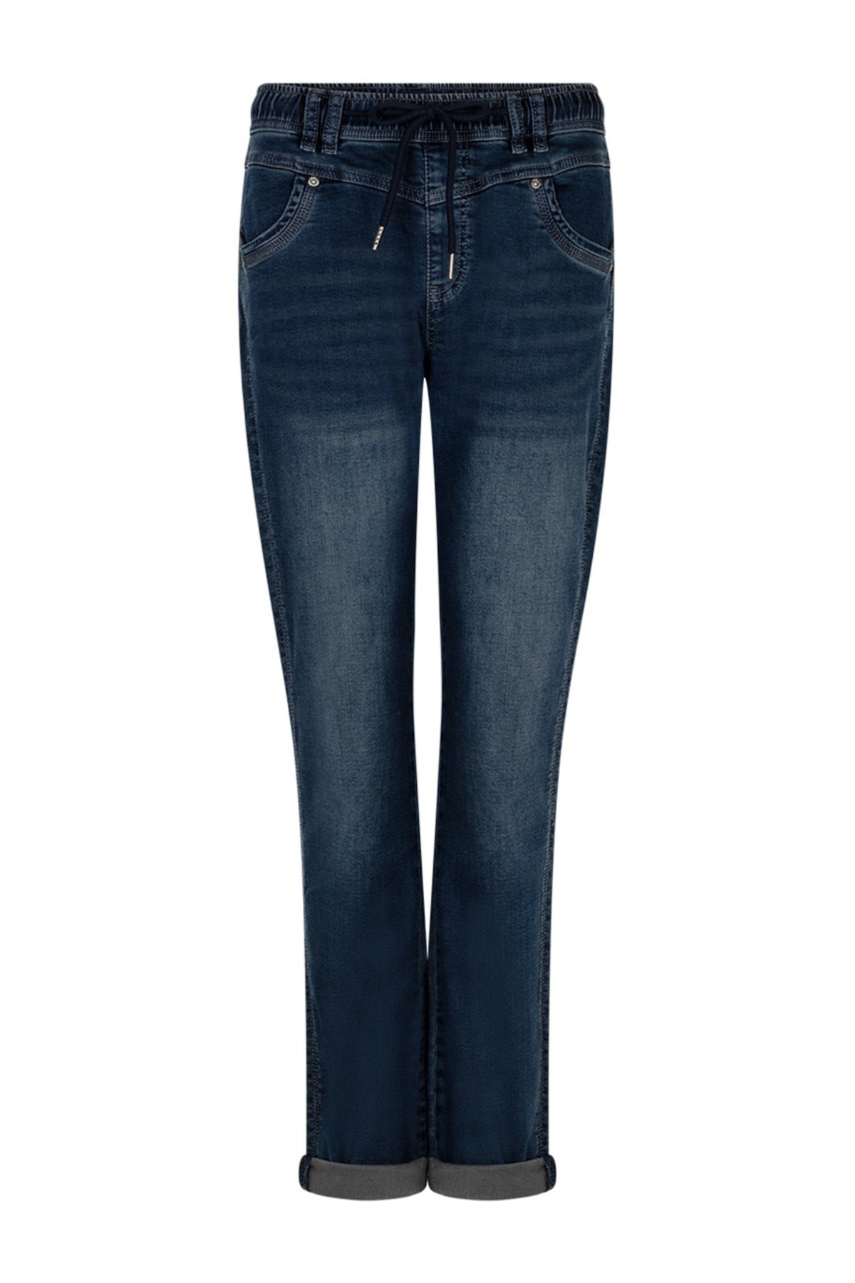 Grijze blauwe denim broek Tessy van Red Button met rechte pasvorm en L31 maat, zichtbaar op de afbeelding.