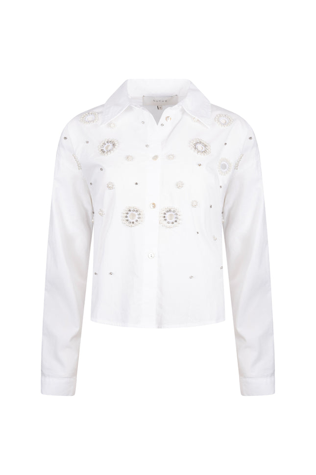 Nukus Blouse Noor Pearl Offwhite NKS02106 Stretchshop.nl