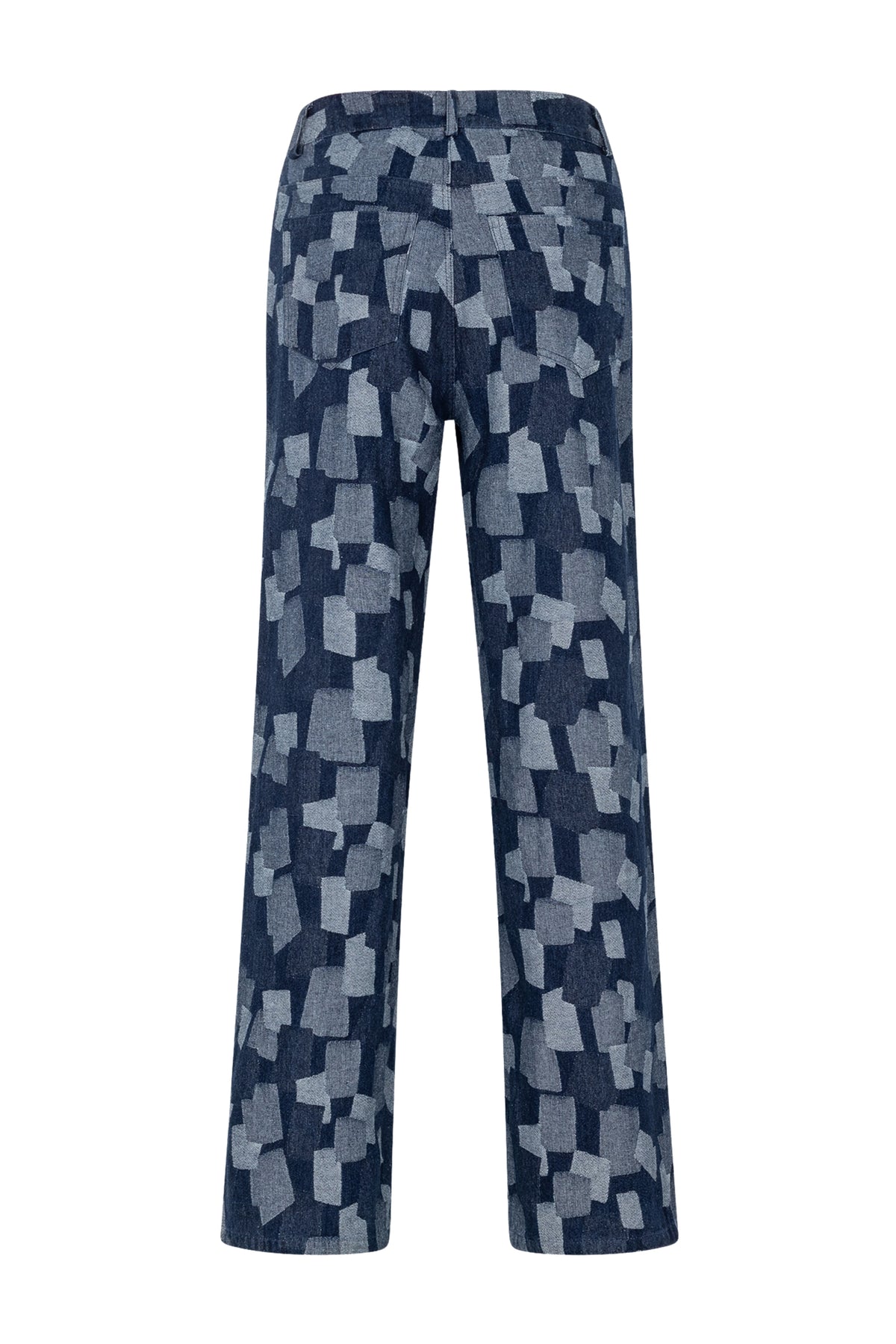 Studio Amaya All Day Multi Print jeans met kleurrijke print en klassieke pasvorm, zichtbaar op de afbeelding.