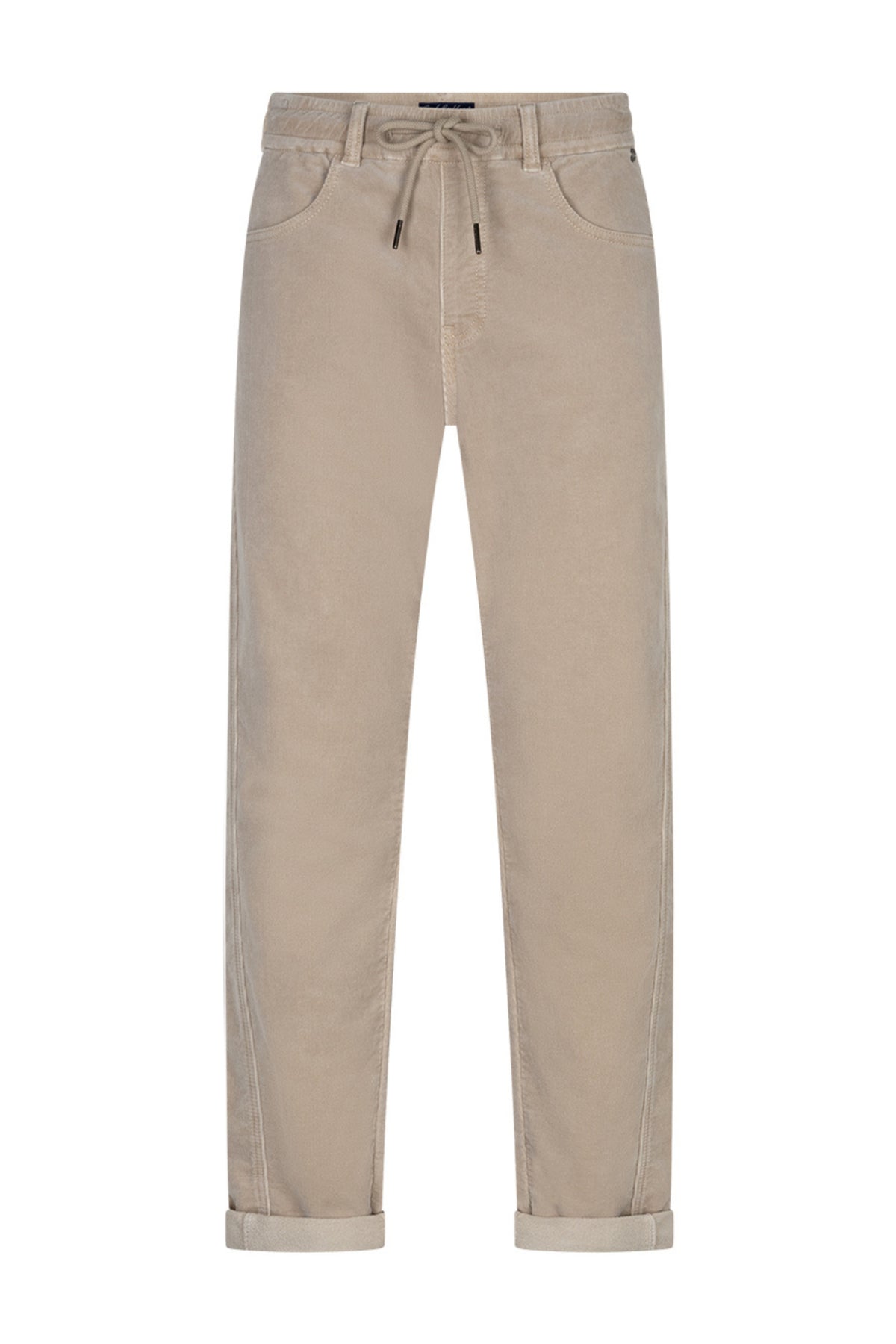 Broek Kay Cord Jog van Red Button, stone kleur, met elastische taille en rechte pijpen voor comfortabel draagcomfort.