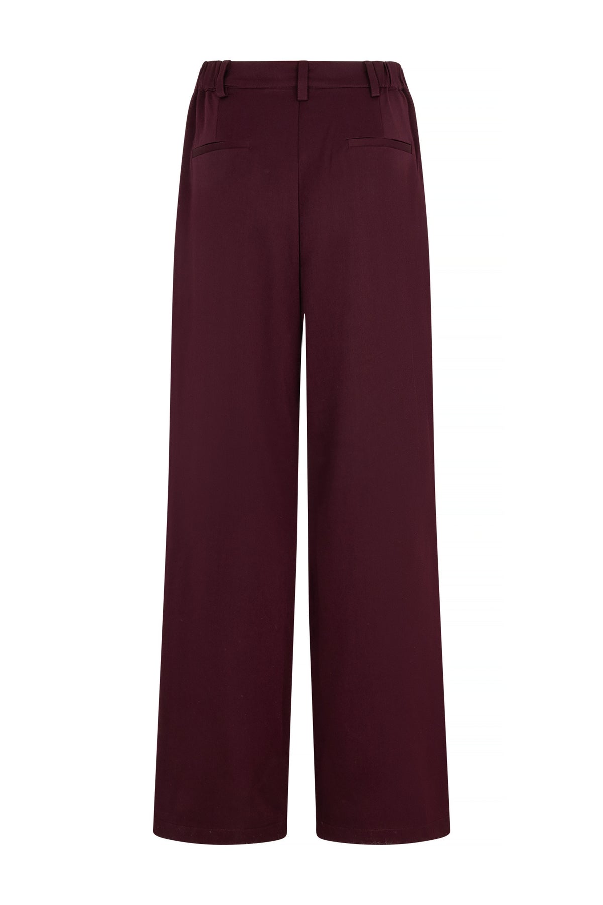 Studio Amaya Jackie Bordeaux broek, stijlvolle damesbroek in diepe bordeaux kleur, zichtbaar met hoge taille en rechte pasvorm.