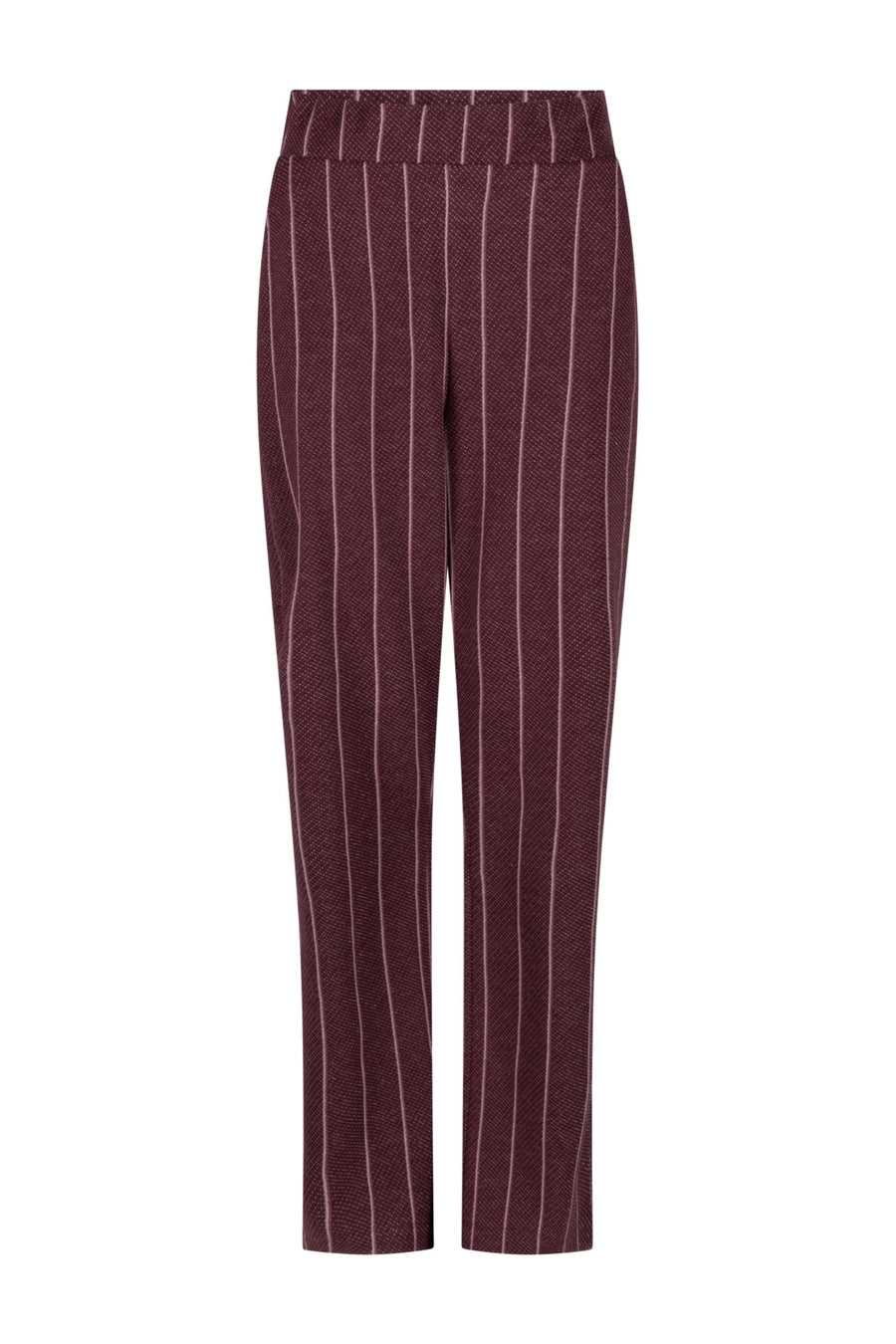 Zoso Nadine Bordeaux 264 broek met rechte pasvorm en elastische taille, zichtbaar in de afbeelding.