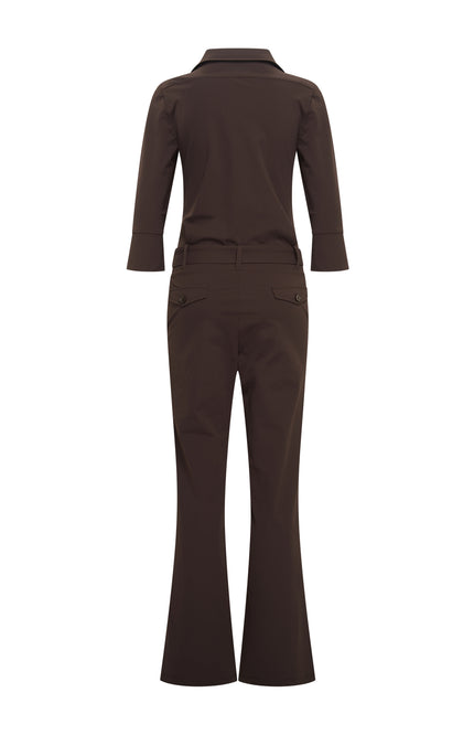 Travel Jumpsuit Flared Espresso 202154