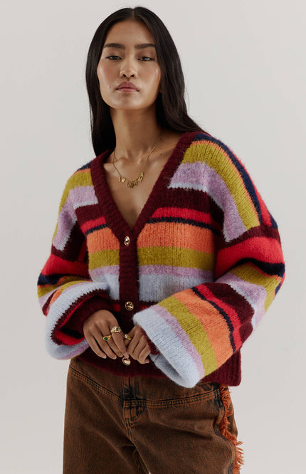 Vest Noor Stripe Multi Racing Red AW25W800