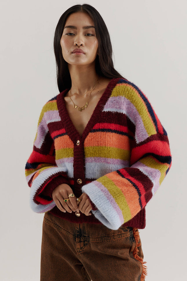 Vest Noor Stripe Multi Racing Red AW25W800