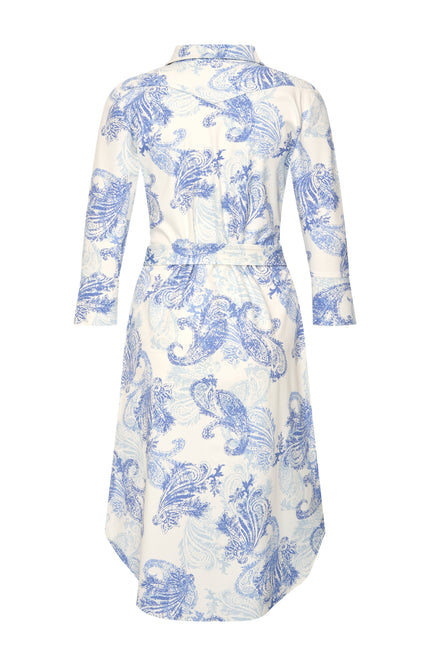 Mi Piace Travel Jurk Paisley Print Lavender Blue 202092 Stretchshop.nl