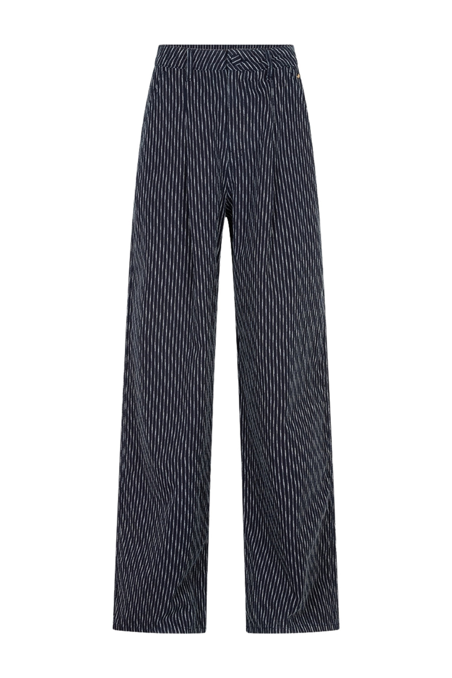 Ibana Prisa Chalk Stripes broek met wit en zwarte strepen, comfortabel en stijlvol voor dagelijks gebruik.