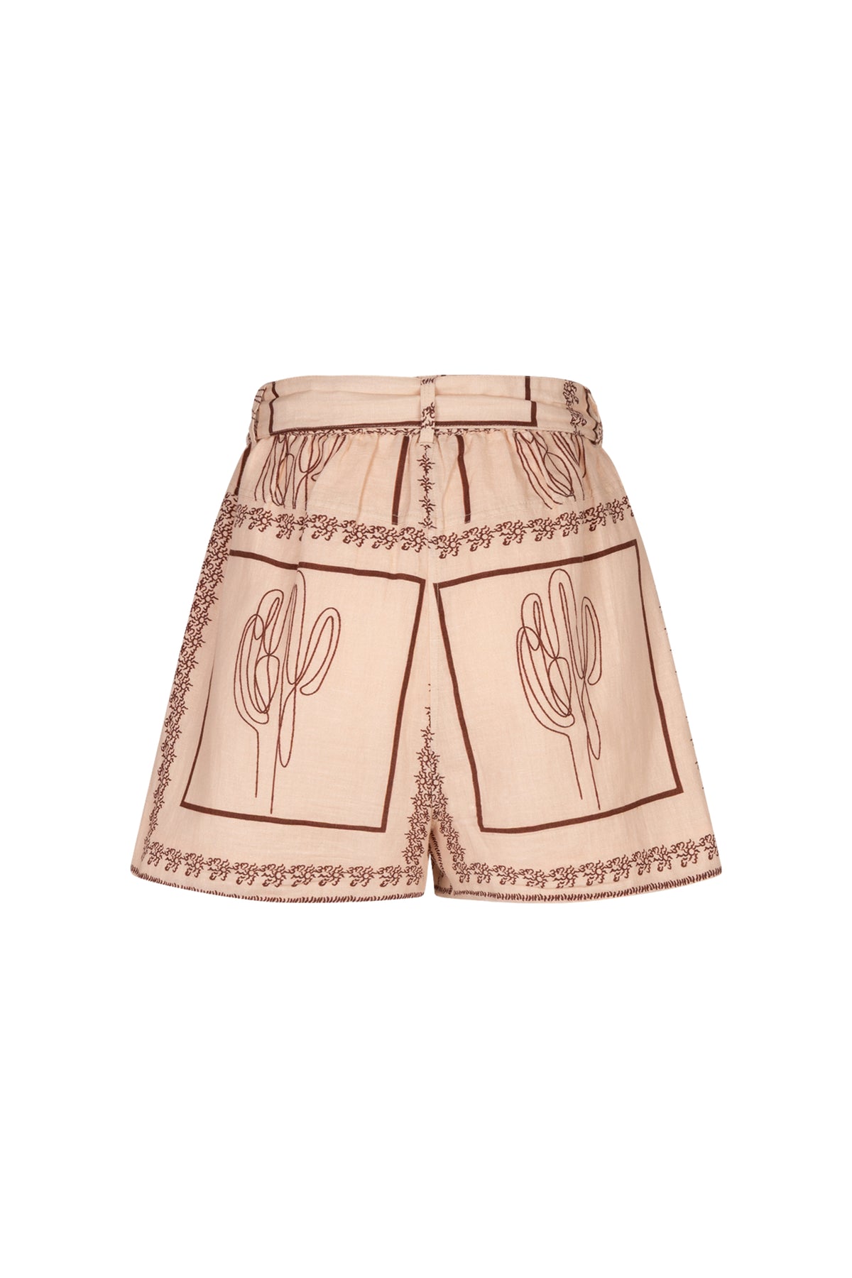 Ibana Short Serina Desert Ventana, stijlvolle korte broek met gedessineerd patroon, comfortabel en modieus voor dames.