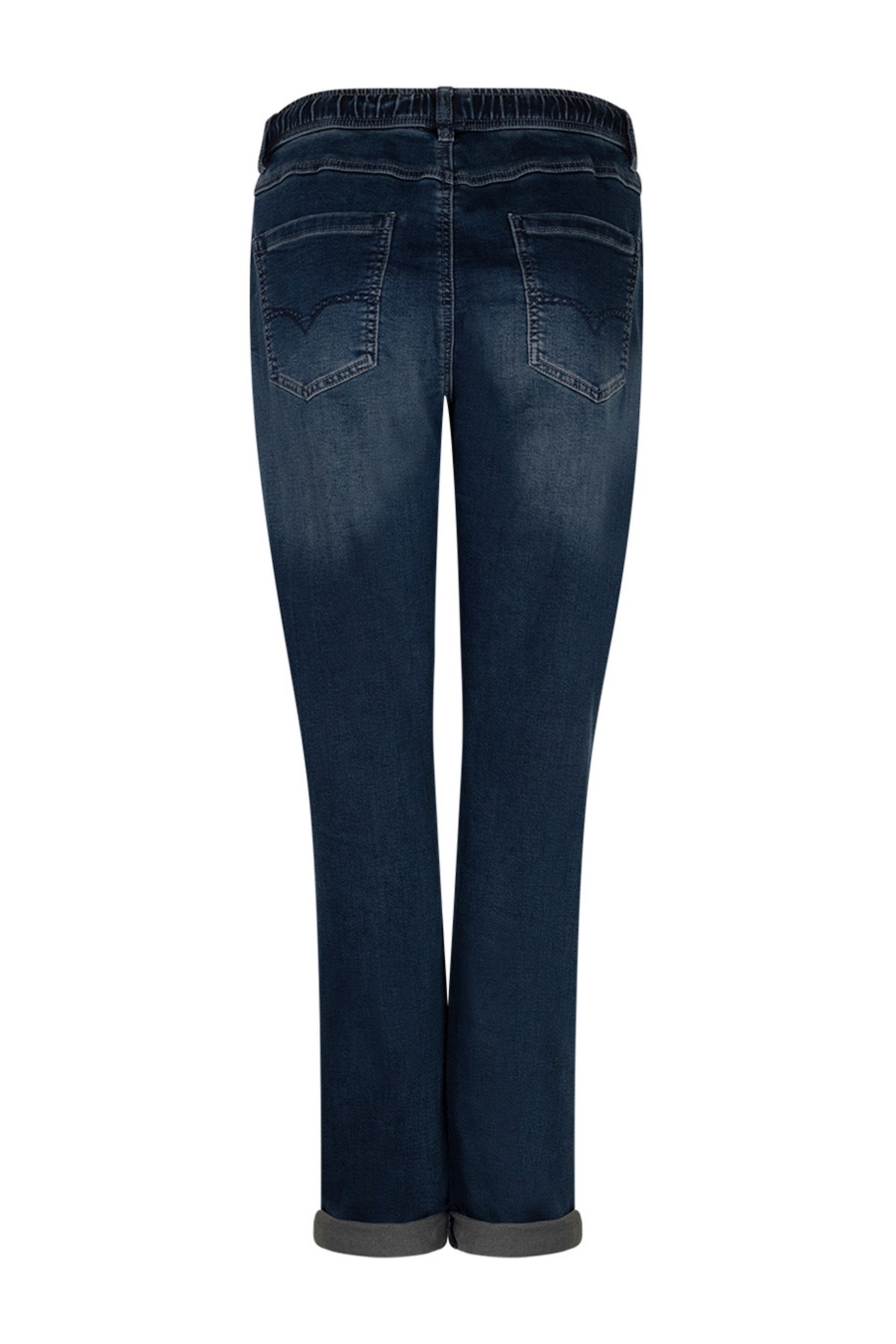 Grijze blauwe denim broek Tessy van Red Button met rechte snit, zichtbaar op de afbeelding.
