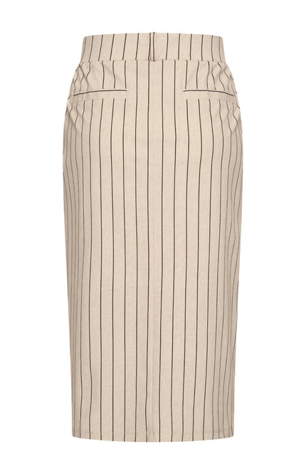 Mi Piace Heavy Travel Rok Classic Stripe Print Latte 202659 Stretchshop.nl