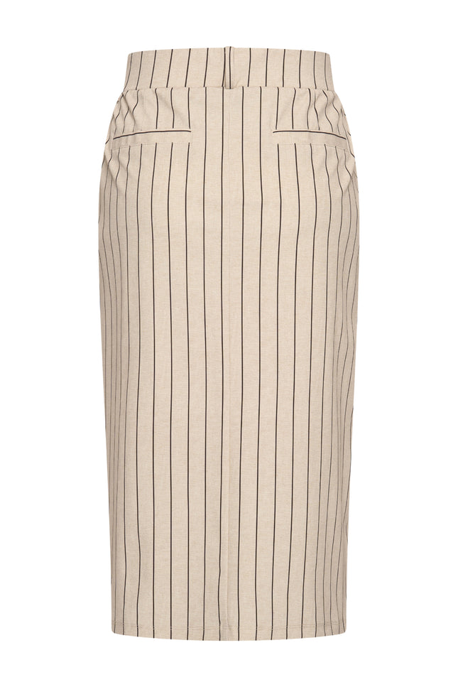 Mi Piace Heavy Travel Rok Classic Stripe Print Latte 202659 Stretchshop.nl