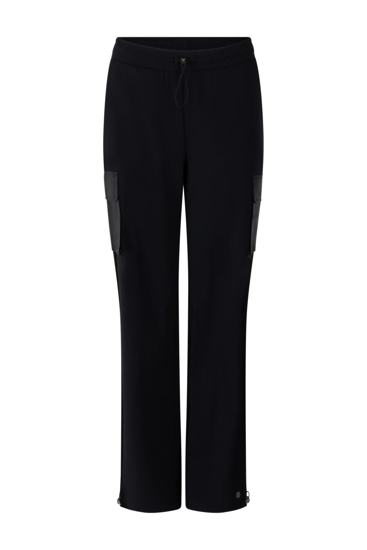Zwarte reisbroek Andy van Ann & You, comfortabel en stijlvol, met zakken en elastische taille voor dames.