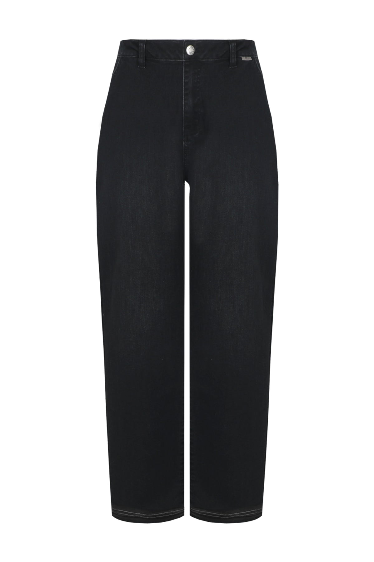 Zwarte G-maxx Lilja Denim Jeans met rechte snit en stijlvolle details, gedragen door een model.